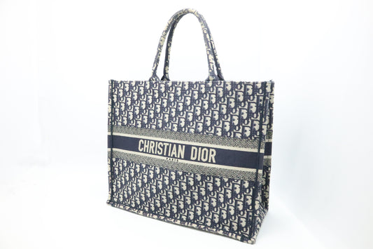 Dior Large Book Tote in Blue Oblique Canvas