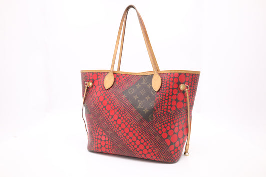 Louis Vuitton x Yayoi Kusama Rouge Neverfull MM in Monogram Waves Canvas