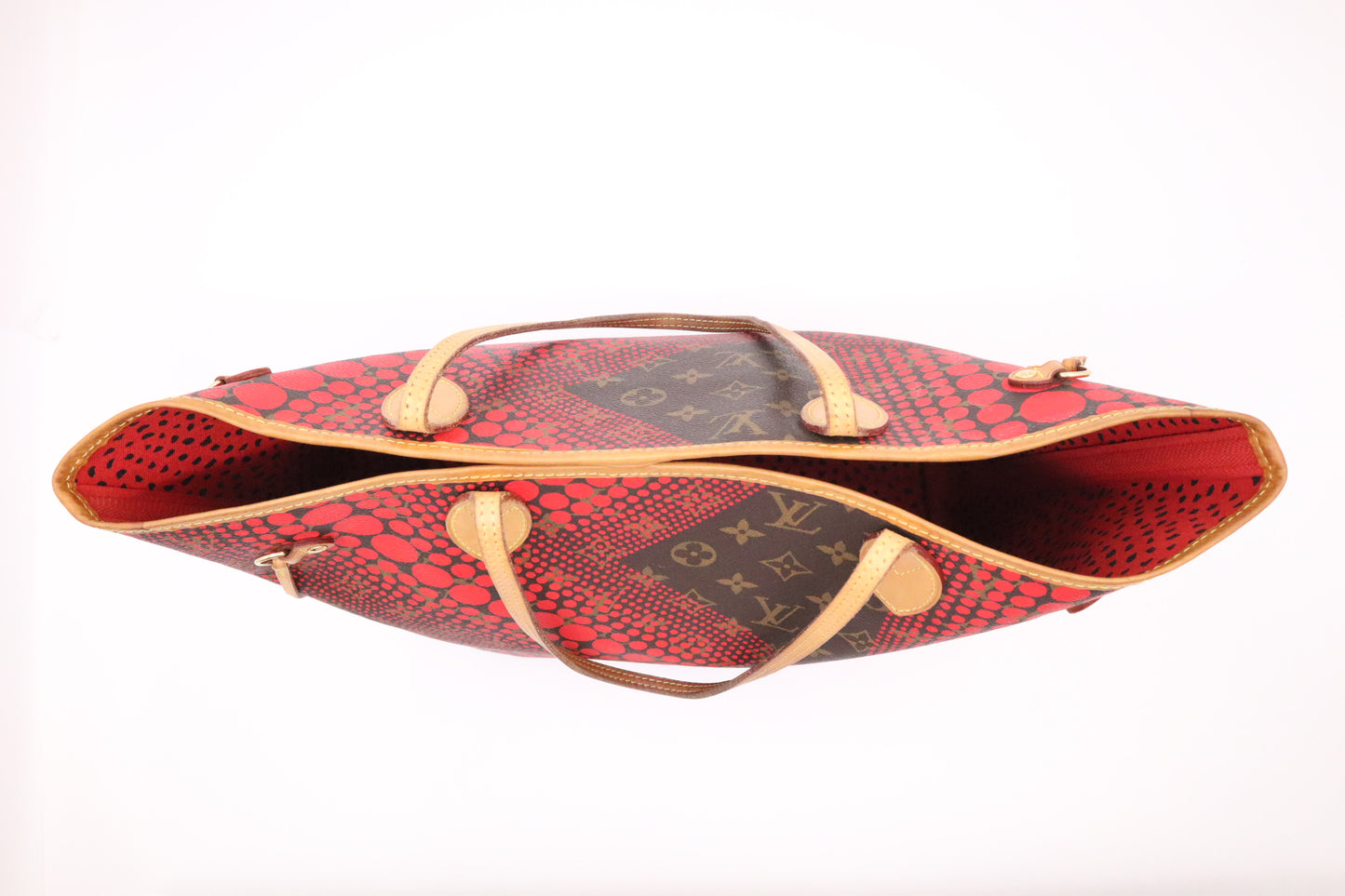 Louis Vuitton x Yayoi Kusama Rouge Neverfull MM in Monogram Waves Canvas
