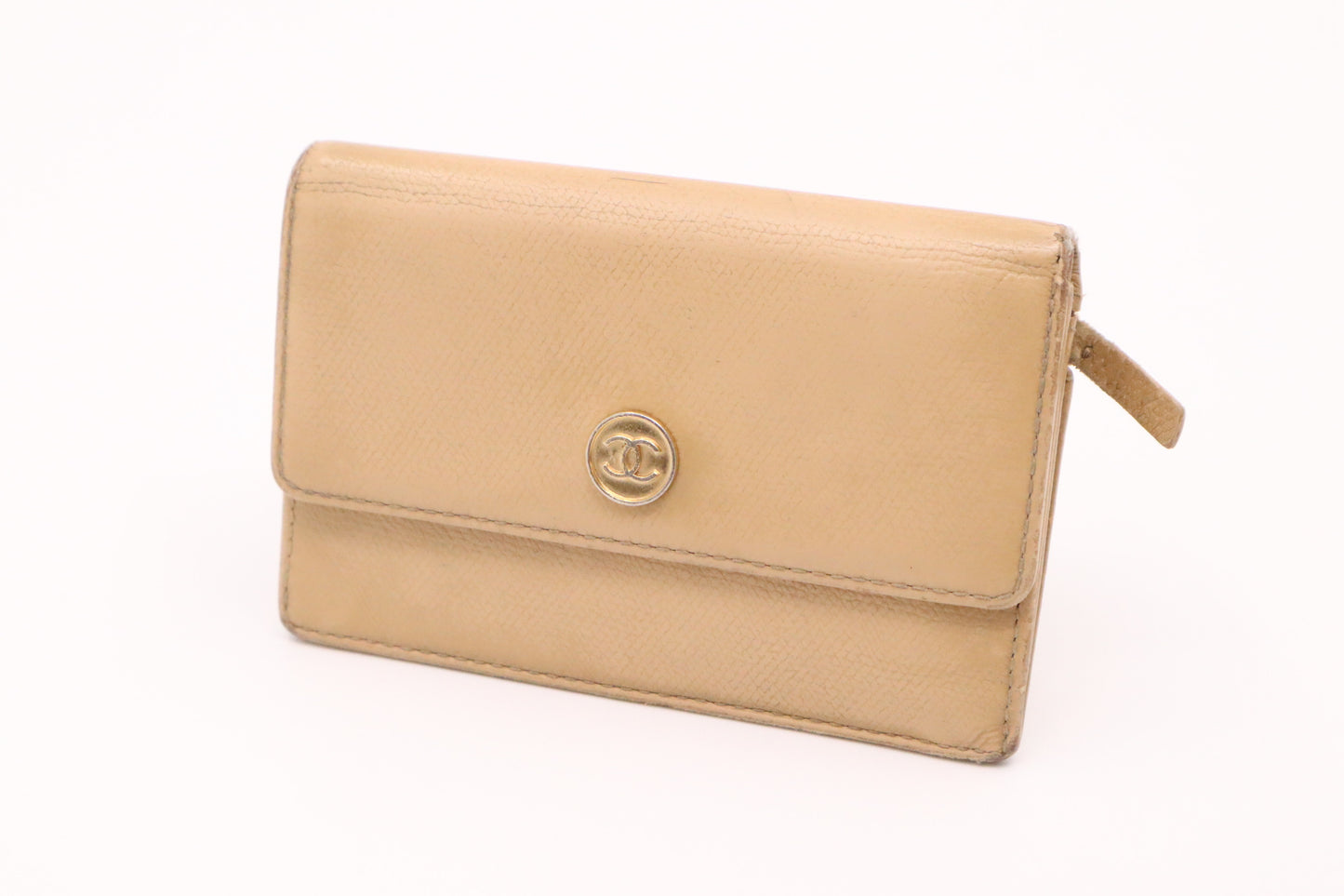 Chanel Coin Case in Beige Leather