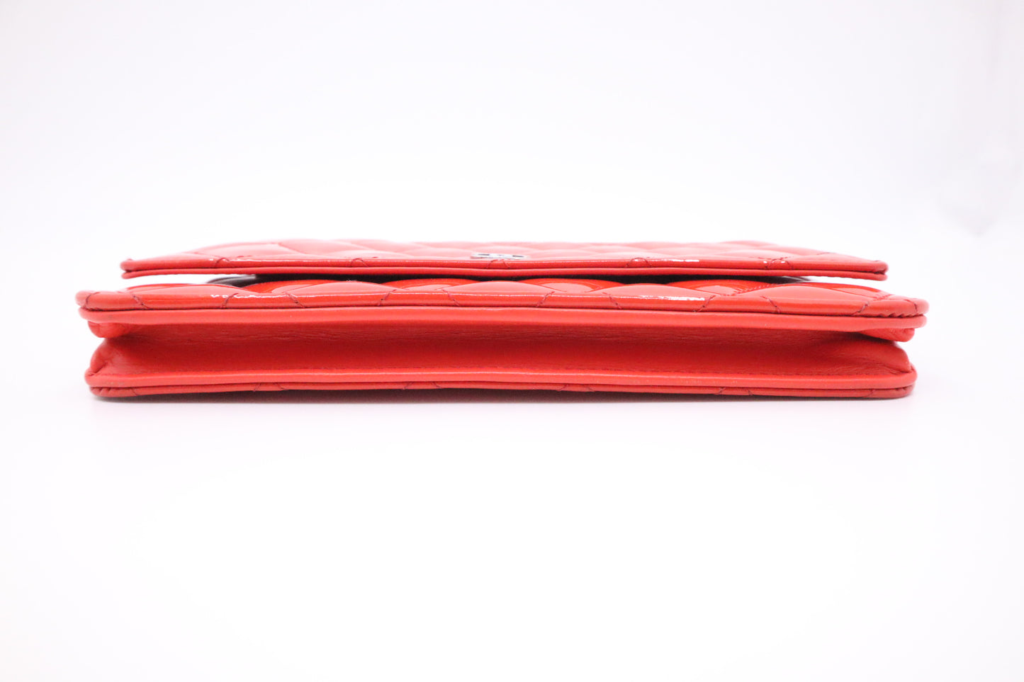 Chanel Wallet on Chain in Red-Orange Patent Leather