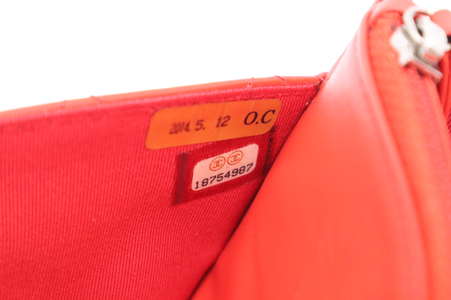 Chanel Wallet on Chain in Red-Orange Patent Leather