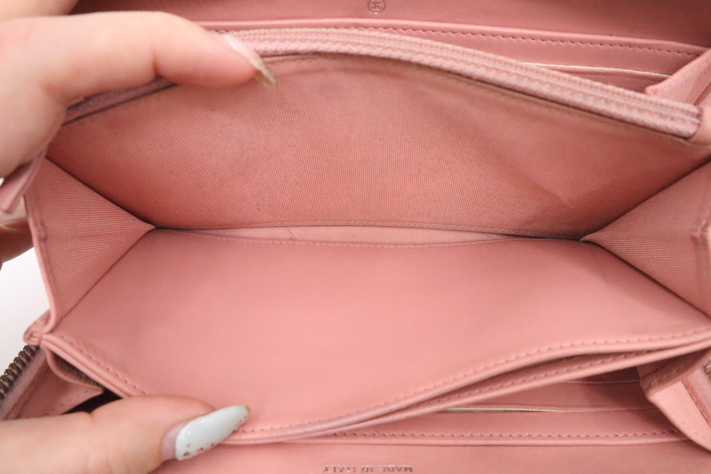 Chanel Long Wallet in Pink Matelassé Leather