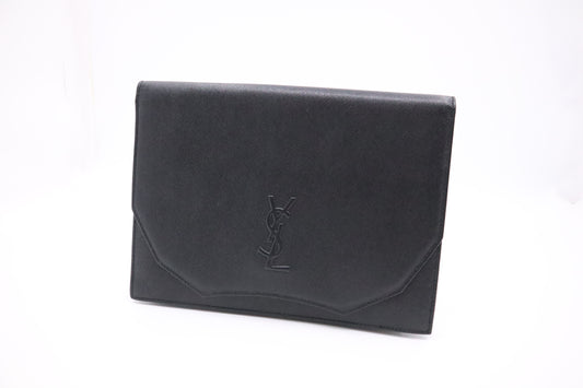 YSL Saint Laurent Clutch in Black Leather