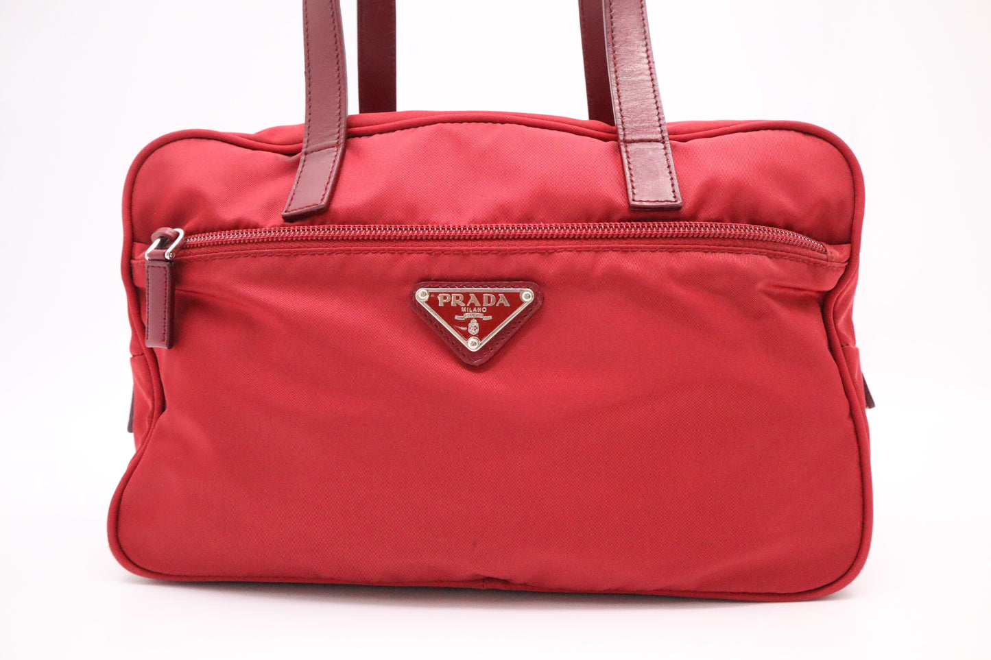 Prada Handbag in Red Nylon Canvas