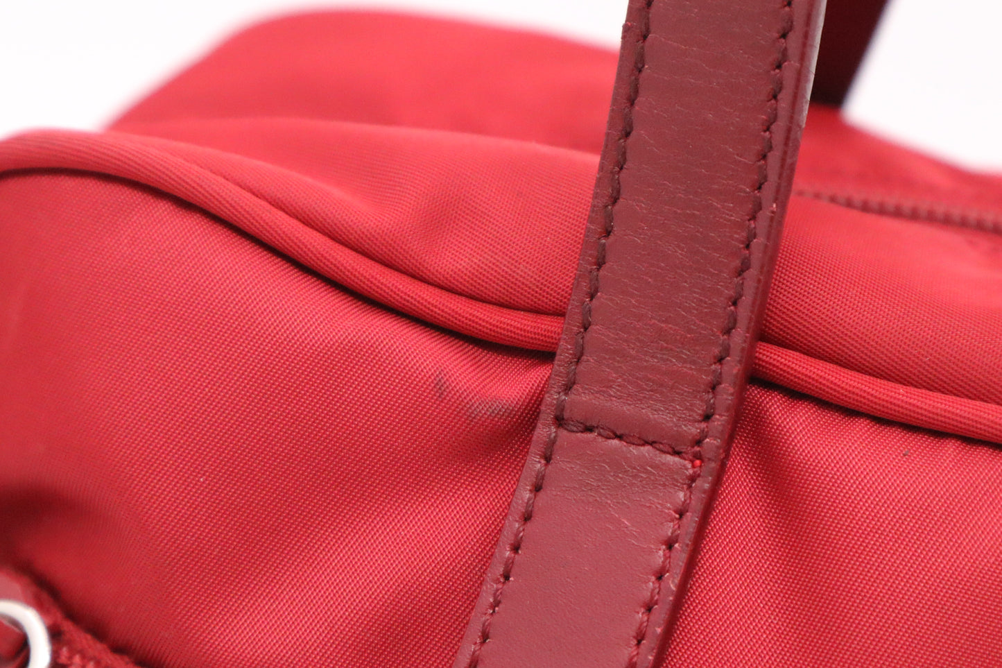 Prada Handbag in Red Nylon Canvas
