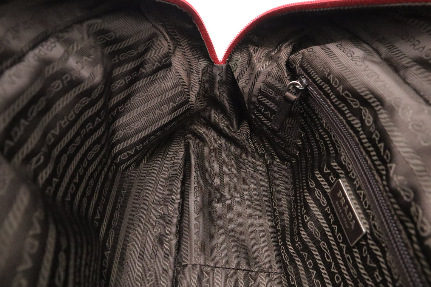 Prada Handbag in Red Nylon Canvas