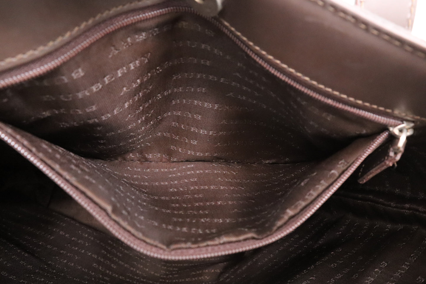 Burberry Tote in Dark Brown Checked Canvas