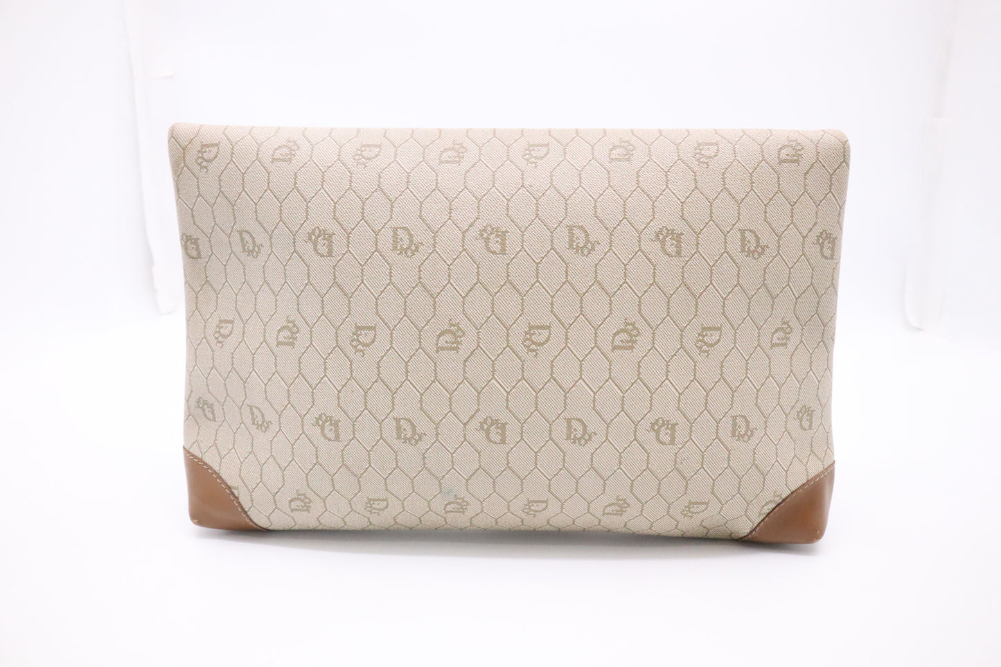 Dior Clutch in Beige Hive Coated Canvas