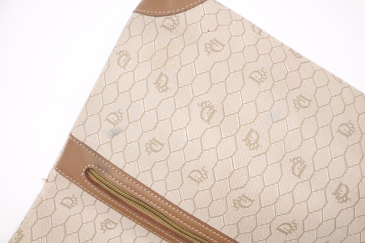 Dior Clutch in Beige Hive Coated Canvas