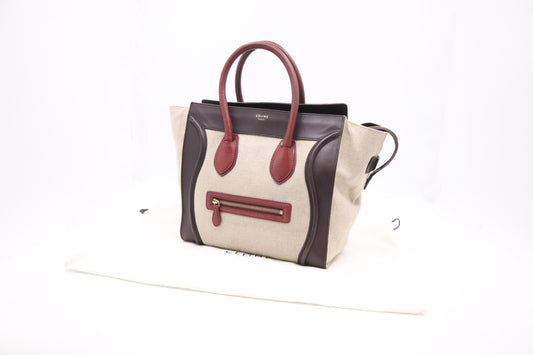 Celine Mini Luggage in Beige Canvas