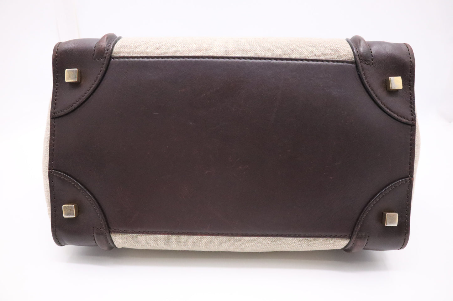 Celine Mini Luggage in Beige Canvas