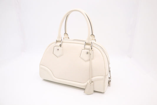 Louis Vuitton Montaigne Bowling MM in White Epi Leather