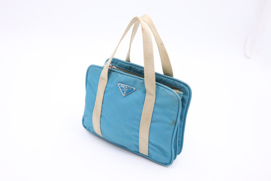Prada Mini Handbag in Blue Nylon