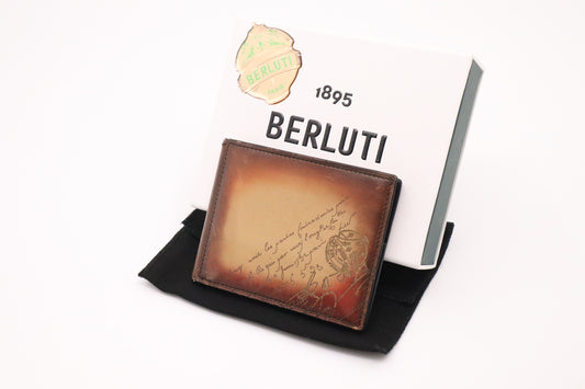 Berluti Figure Scritto Bifold Wallet in Jungle Green Leather