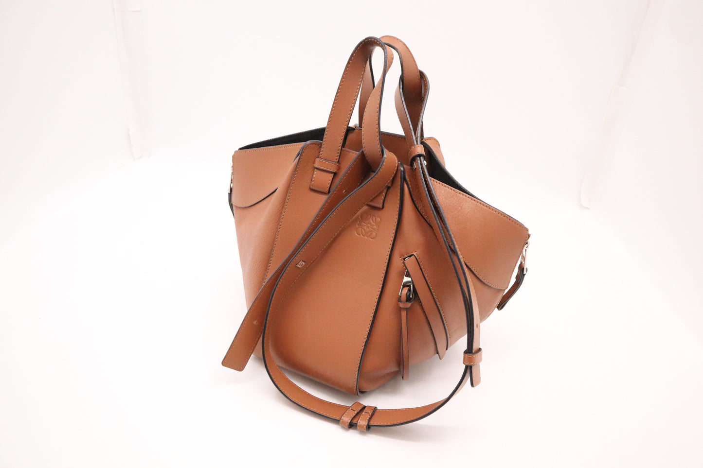 LOEWE Small Hammock Bag in Brown Leather