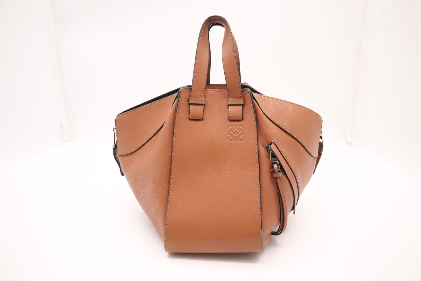 LOEWE Small Hammock Bag in Brown Leather