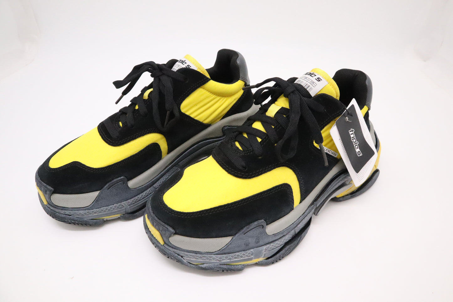 Balenciaga Triple S Sneakers in Black & Yellow