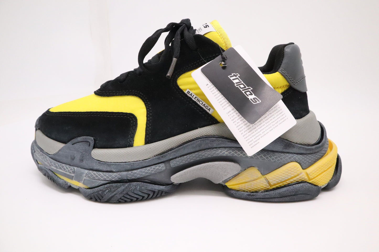 Balenciaga Triple S Sneakers in Black & Yellow