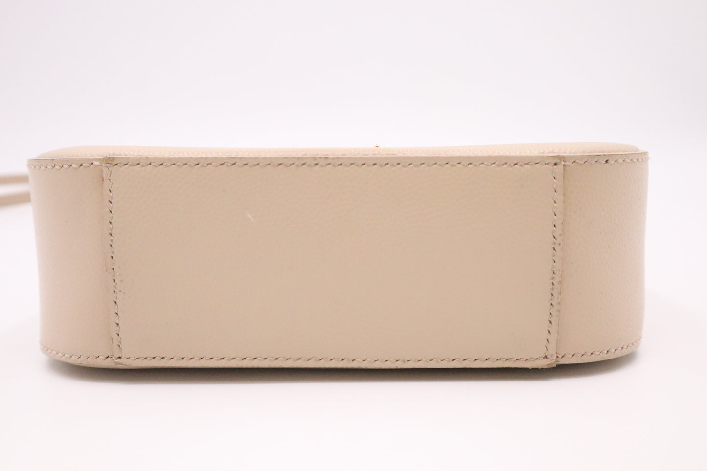 YSL Saint Laurent Crossbody Bag in Beige Pebbled Leather