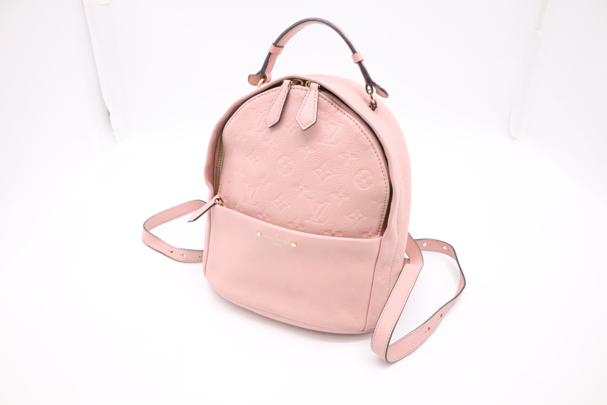 louis vuitton backpack pink inside Louis Vuitton Sorbonne Backpack in Pink Empreinte Leather – Weekly Lux Drop