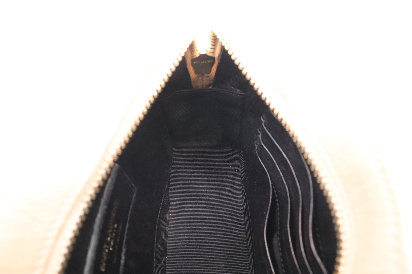 YSL Saint Laurent Crossbody Bag in Beige Pebbled Leather