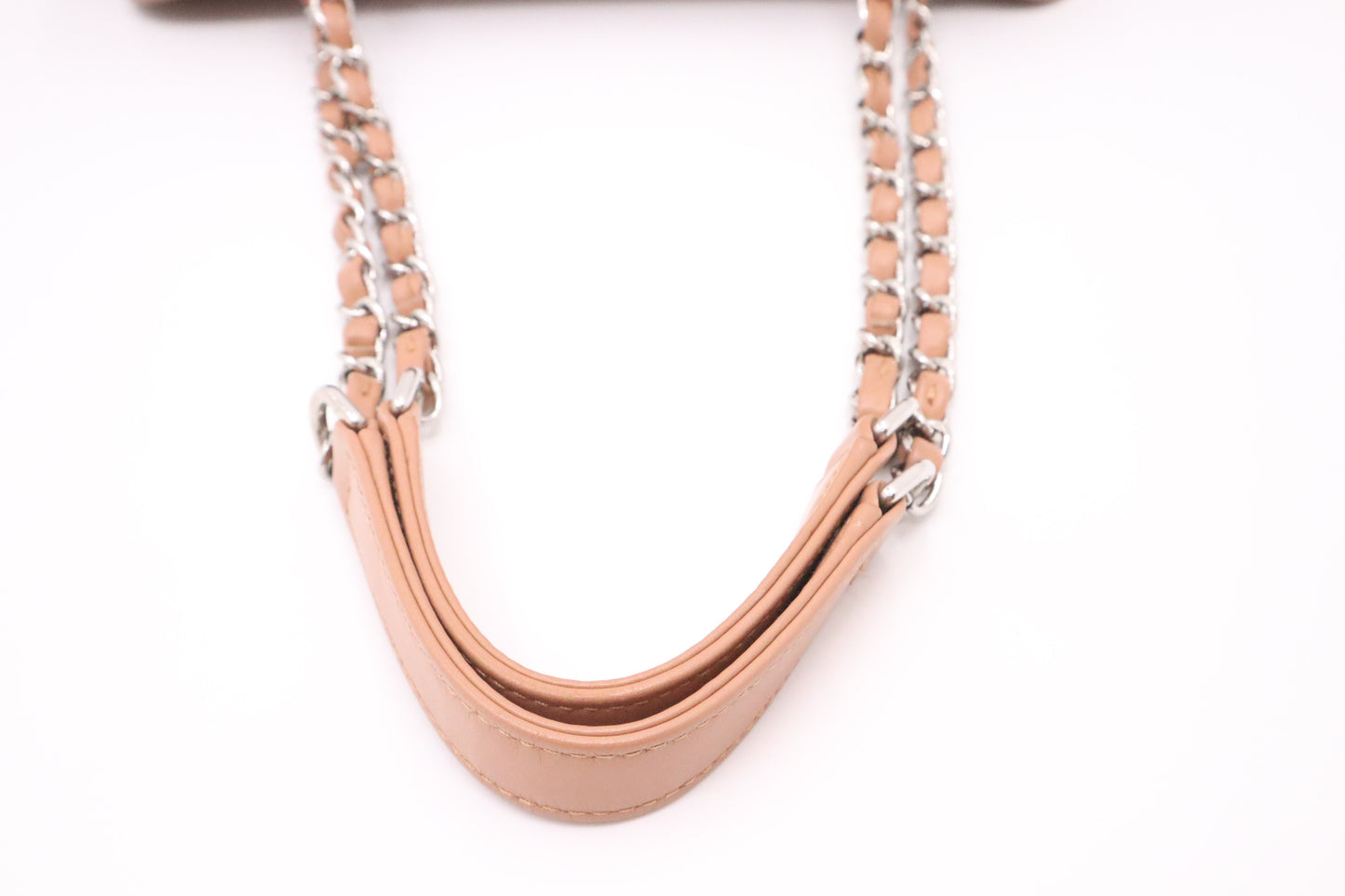 Chanel French Riviera Chain Shoulder Bag in Brown Caviar Matelassé Leather