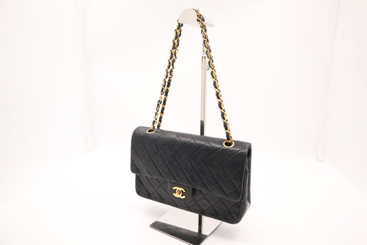 Chanel Medium Double Flap in Black Matelassé Leather