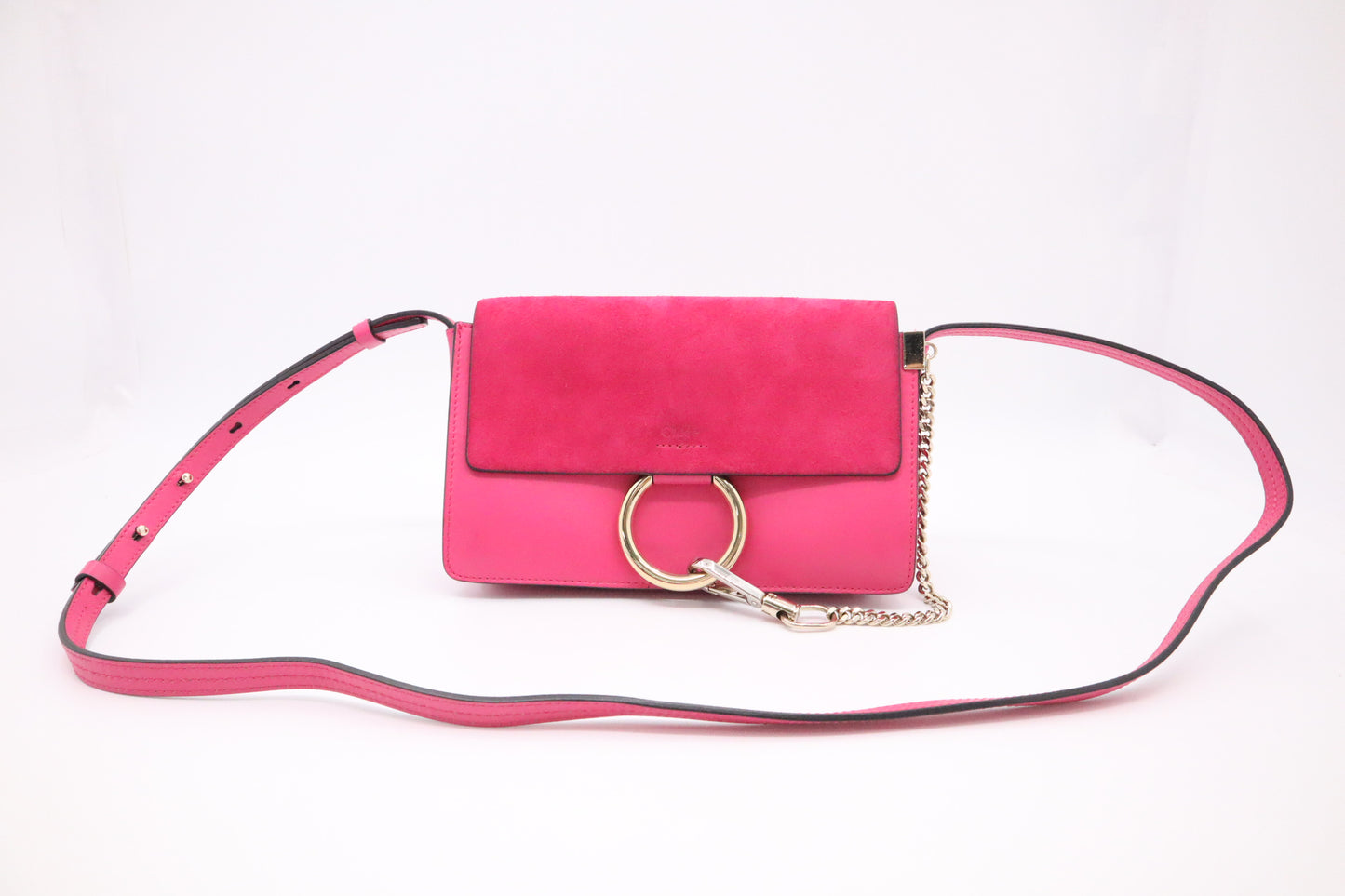 Chloe Faye Shoulder Bag in Pink Leather