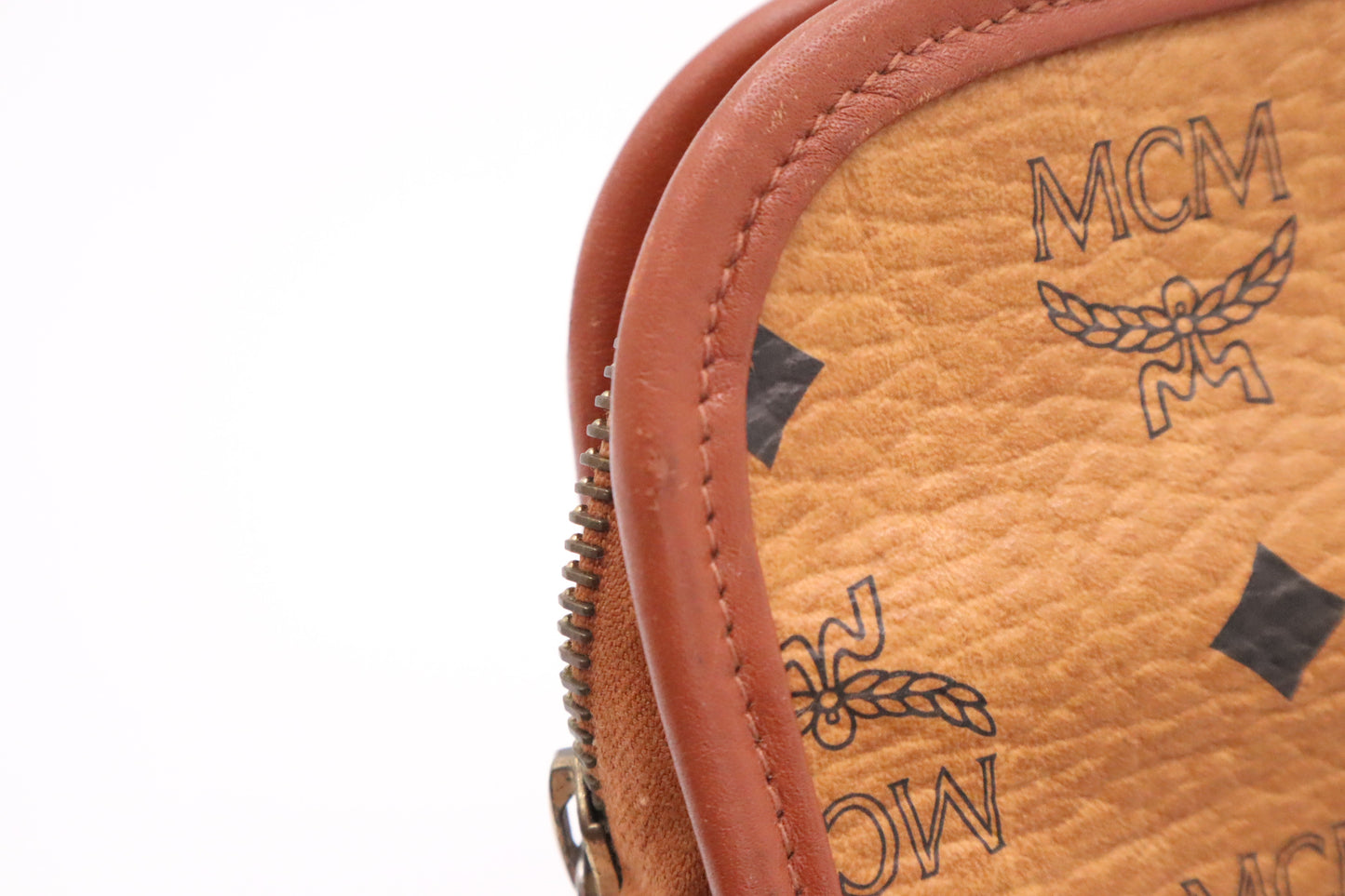 MCM Pouch in Cognac Visetos Canvas