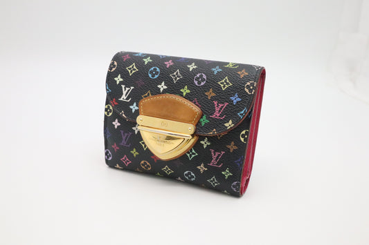 Louis Vuitton Portefeuille Joy Wallet in Black Multicolor Monogram Canvas