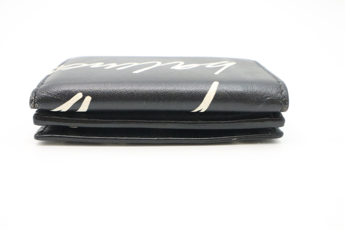 Balenciaga Compact Wallet in Black Graffiti Leather