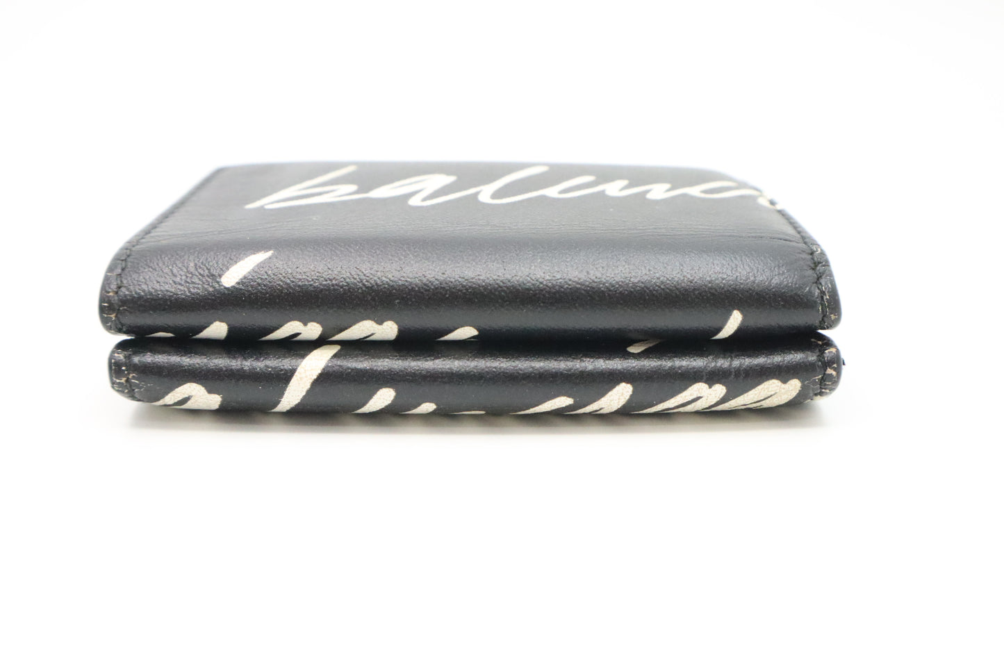 Balenciaga Compact Wallet in Black Graffiti Leather