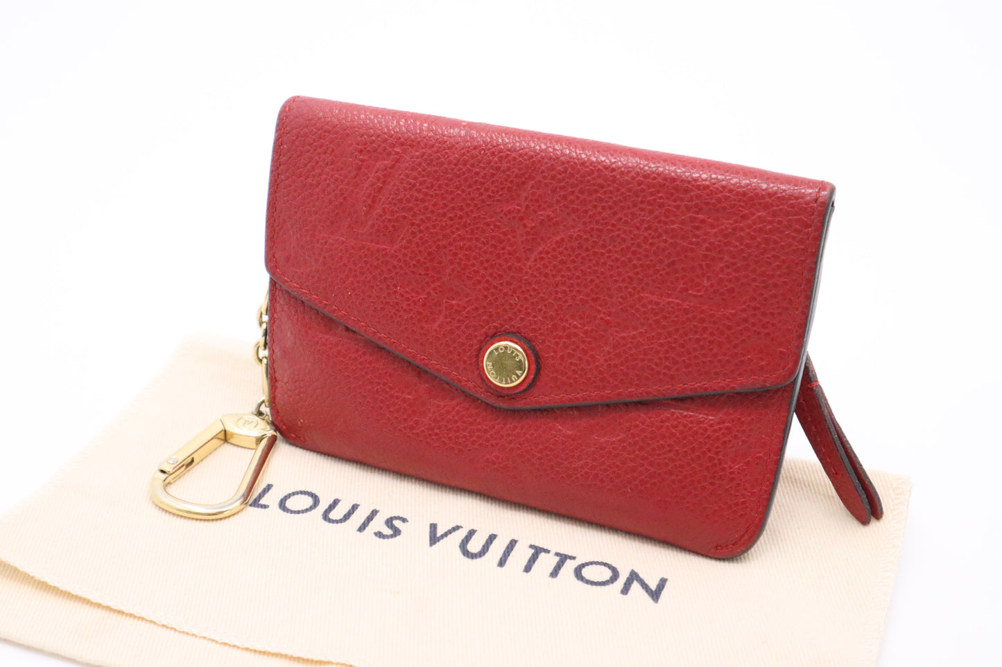 Louis Vuitton Pochette Cles in Red Empreinte Leather