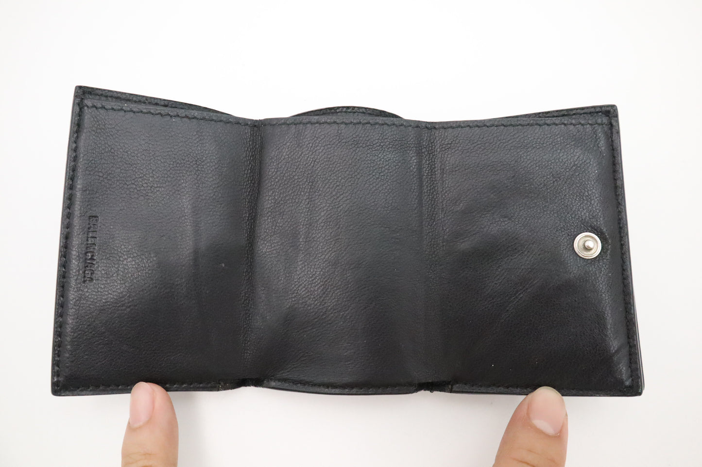 Balenciaga Compact Wallet in Black Graffiti Leather