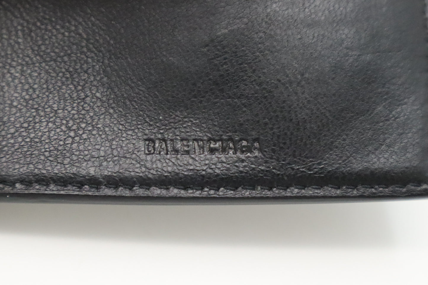 Balenciaga Compact Wallet in Black Graffiti Leather