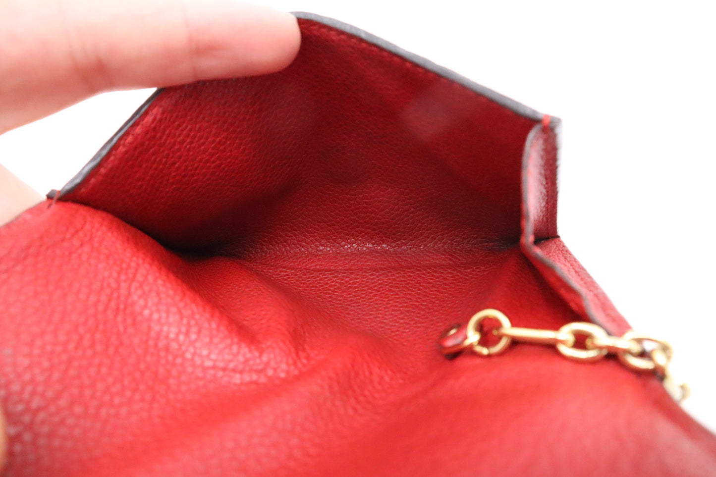 Louis Vuitton Pochette Cles in Red Empreinte Leather