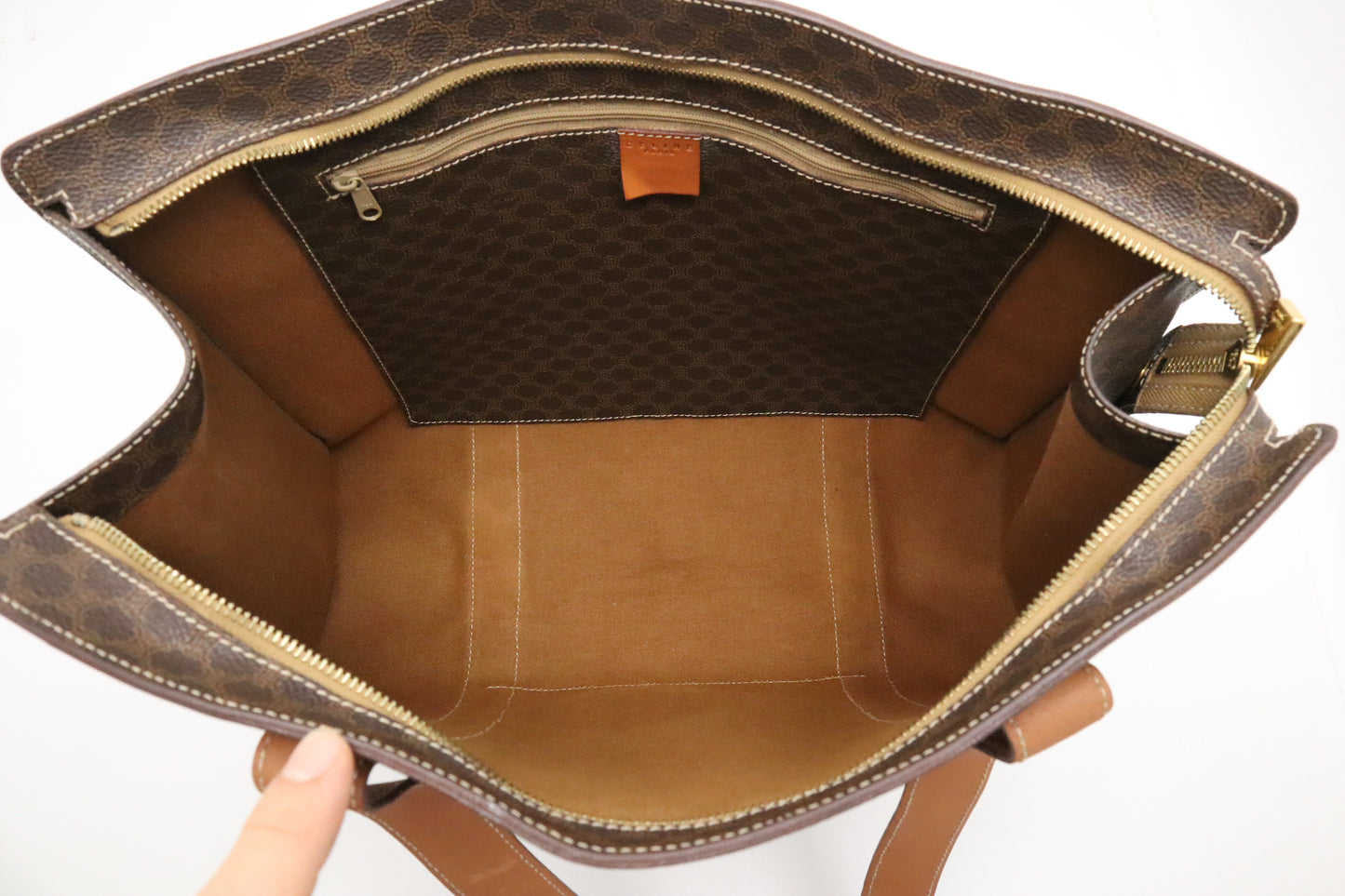 Celine Tote Bag in Brown Macadam Canvas