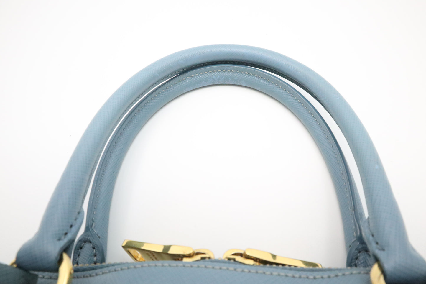 Prada Lux Promenade in Light Blue Saffiano Leather