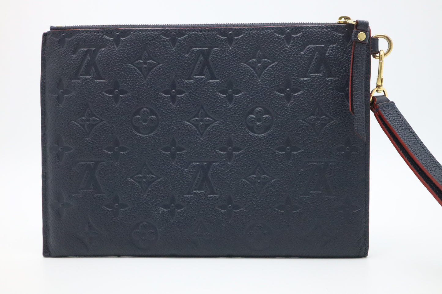 Louis Vuitton Pochette Melanie MM in Marine Rouge Empreinte Leather