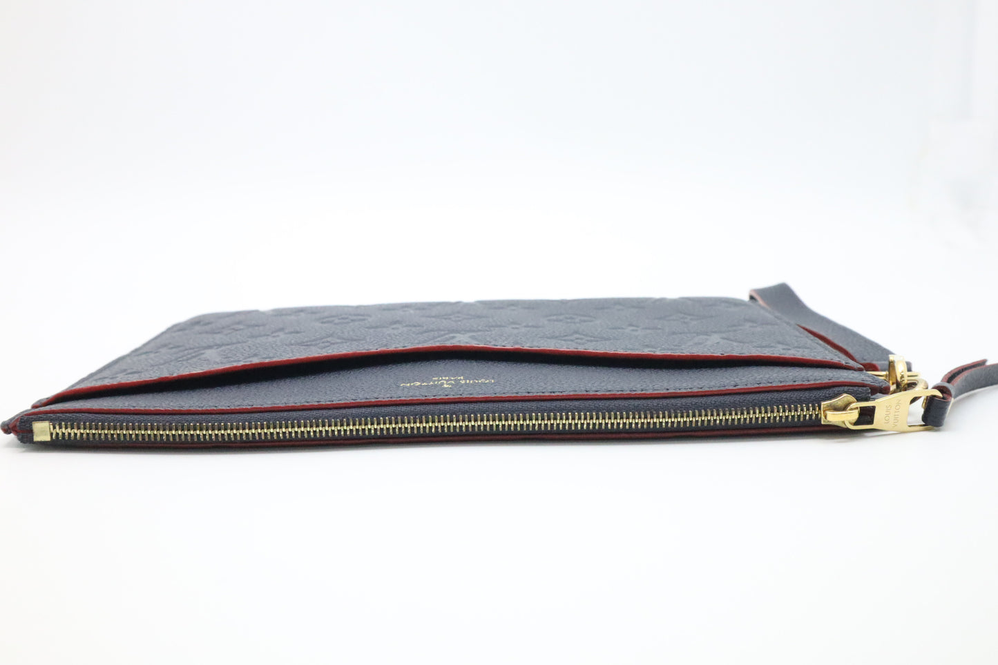 Louis Vuitton Pochette Melanie MM in Marine Rouge Empreinte Leather