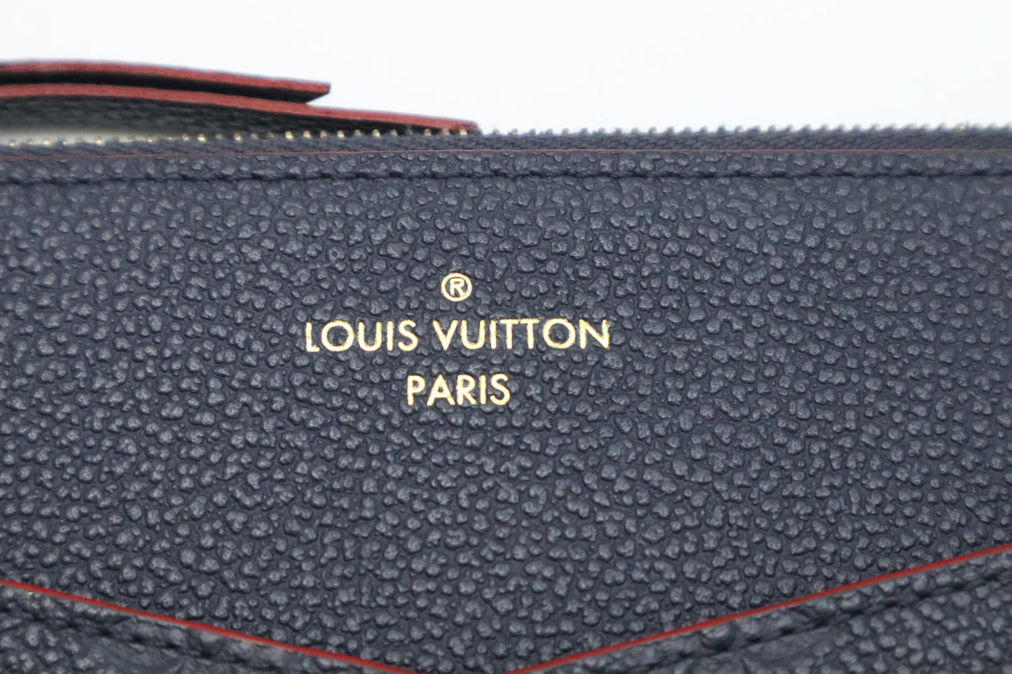 Louis Vuitton Pochette Melanie MM in Marine Rouge Empreinte Leather