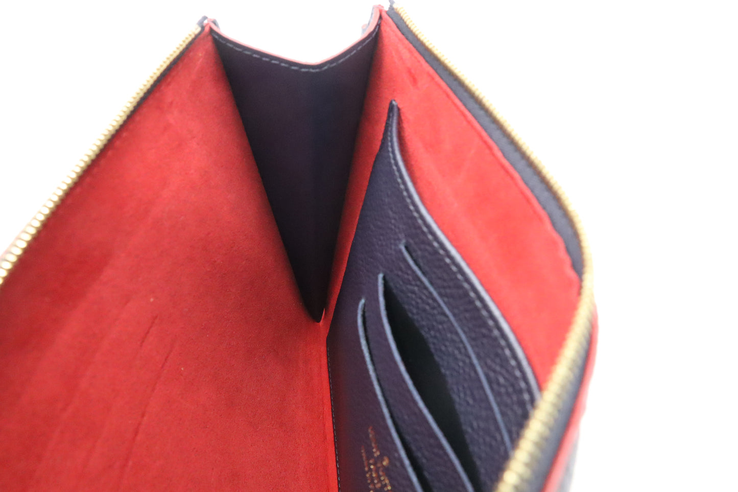 Louis Vuitton Pochette Melanie MM in Marine Rouge Empreinte Leather