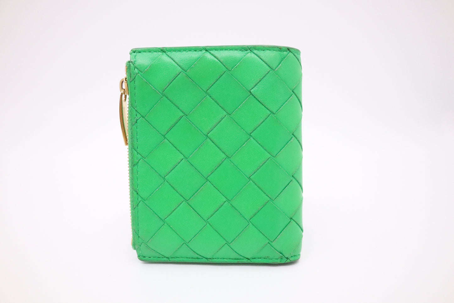 Bottega Veneta Wallet in Green Intrecciato Leather