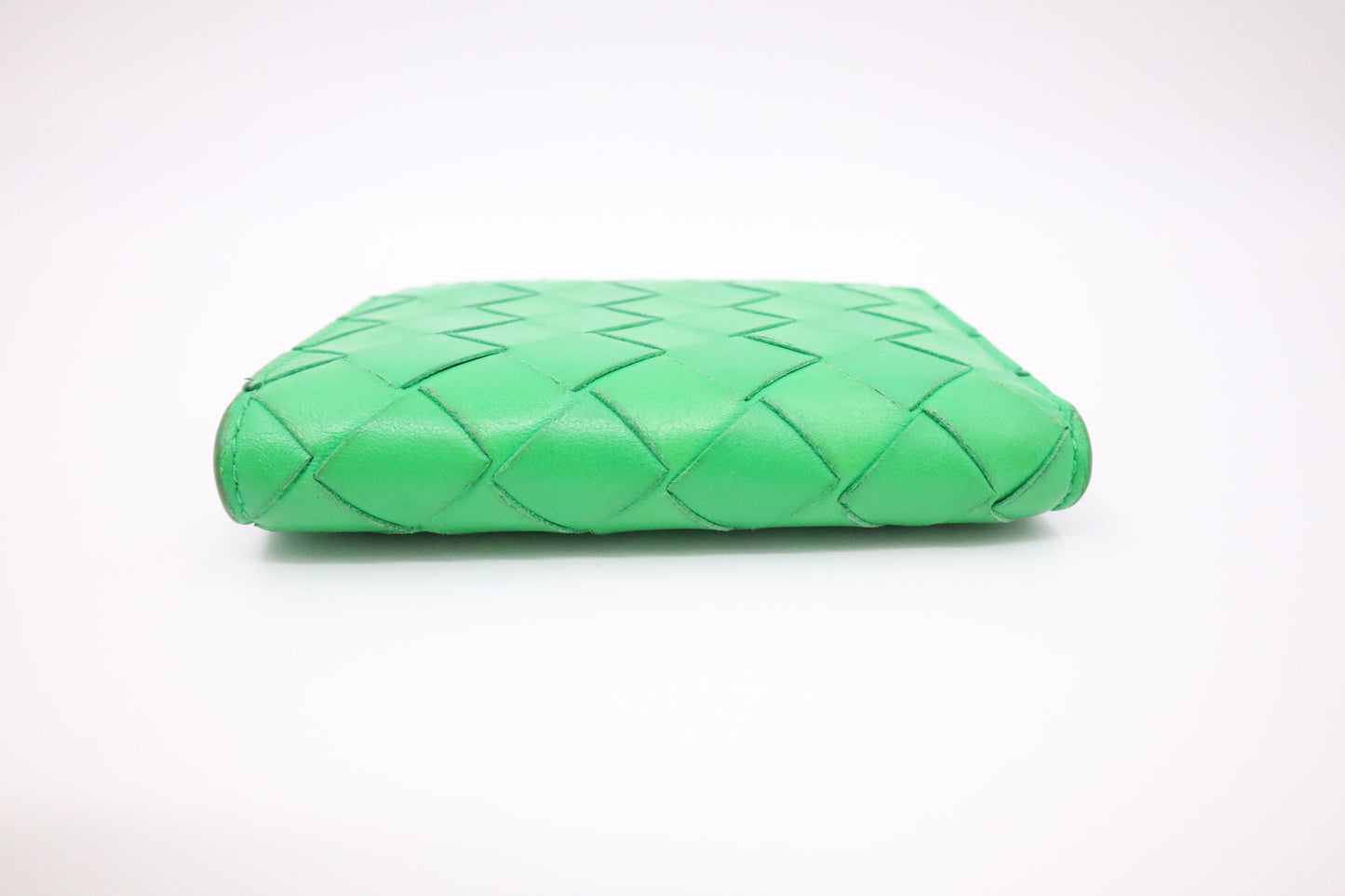 Bottega Veneta Wallet in Green Intrecciato Leather