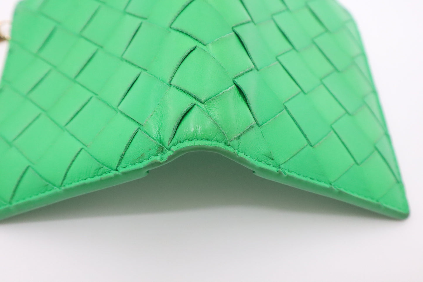 Bottega Veneta Wallet in Green Intrecciato Leather