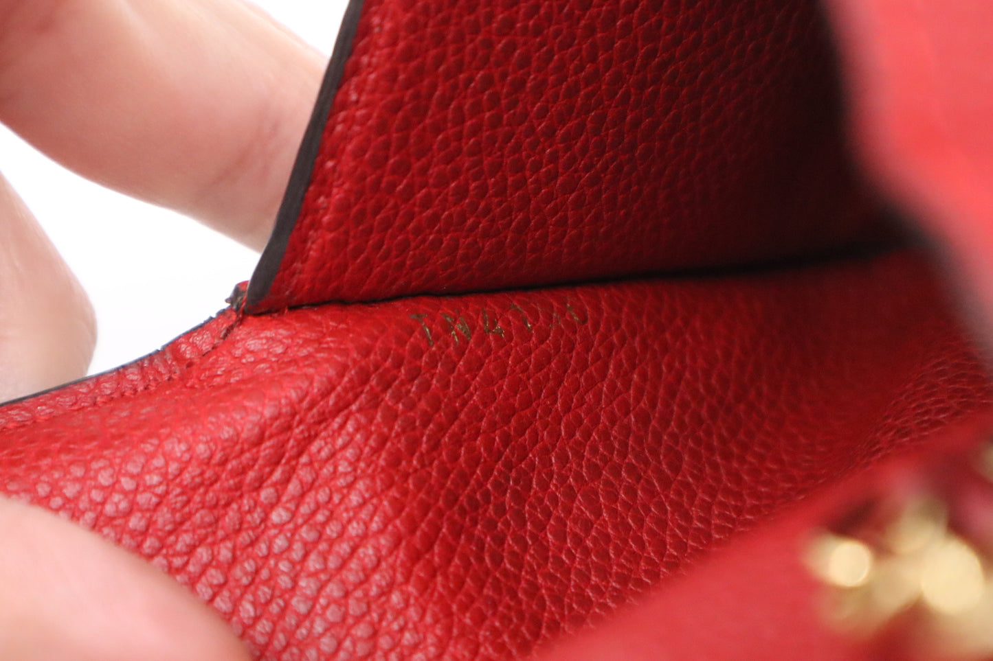 Louis Vuitton Pochette Cles in Red Empreinte Leather