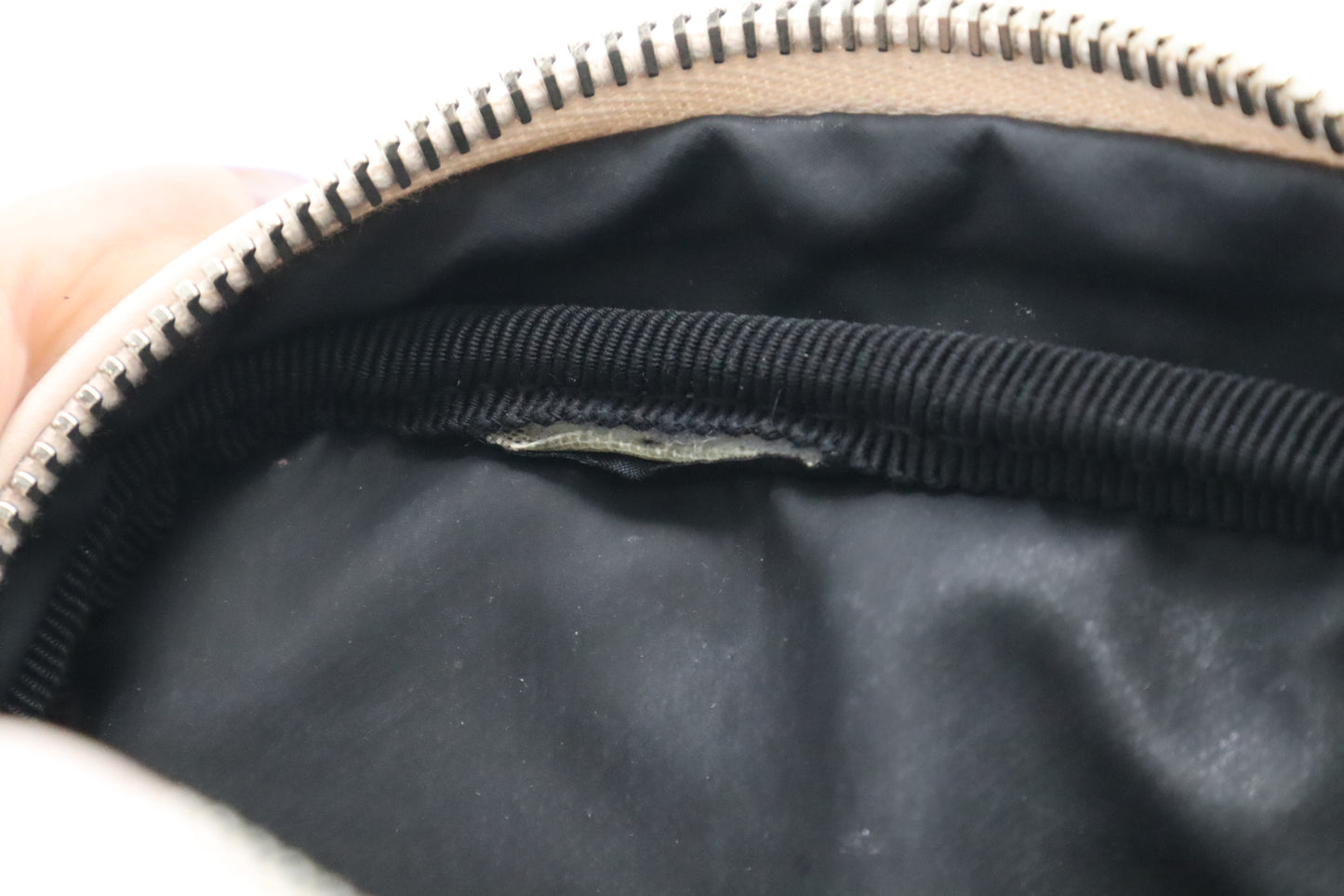 YSL Saint Laurent Loulou Cosmetic Pouch in Pink Chevron Leather