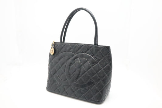 Chanel Medaillon Tote in Black Caviar Leather