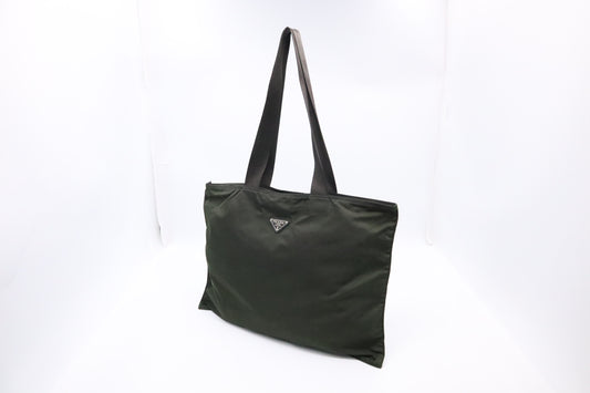 Prada Tote in Dark Green Nylon